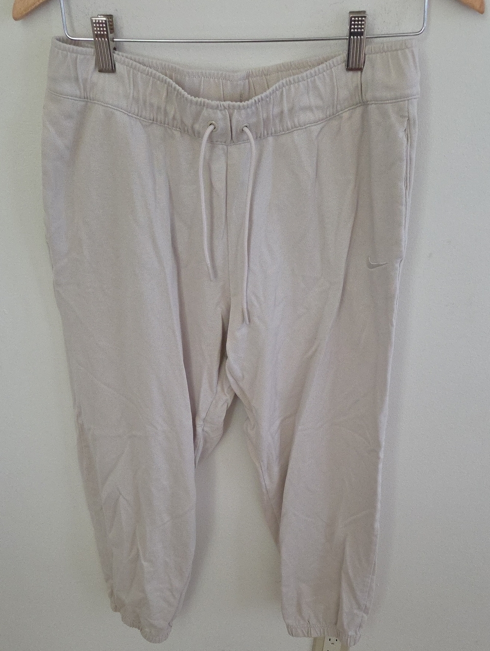 Nike Men's Cream/Beige 100% Cotton Drawstring Jogger Pants Medium